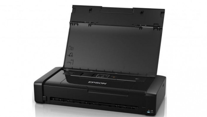 Imprimanta inkjet color portabila Epson WF-100W, dimensiune A4, viteza 7ppm alb-negru, 4ppm color, rezolutie 5760x1440 dpi, alimentare hartie 20 coli,
