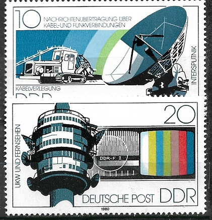 B0700 - Germania DDR 1980 - Radio-Televiziune 2v.neuzat,perfecta stare