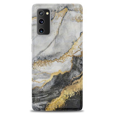 Husa TPU OEM Gilt Marble pentru Samsung Galaxy S20 FE G780, Neagra Gri foto