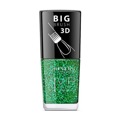 Lac de unghii Vip, 3D, Revers, sclipici verde, 12 ml, Nr 202 foto