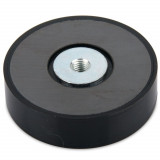 Magnet ferită inel 43 x 10 x 12,5 mm tip oală &icirc;n carcasă de plastic negru cu filet M5