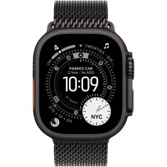 Apple Watch Ultra 3, GPS + Cellular, Carcasa Black Titanium 49mm, Black Titanium Milanese Loop - Medium