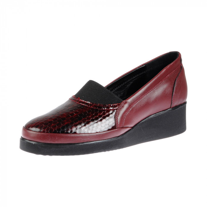 Pantofi dama piele naturala Dyany Tilly, bordo - Fabricat &icirc;n Bucovina