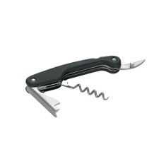 Tirbuson chelner cu maner moale, negru, 12 cm