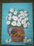 TABLOU PE PANZA CU SASIU NOU 30X40 CM CANA CU FLORI PRET DOAR 20 LEI