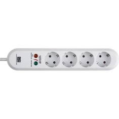 PRELUNGITOR Bachmann, Schuko x 4, conectare prin Schuko (T), cablu 1.5 m, protectie supratensiune, alb, &quot;B381.2212K&quot; (timbru verde 0.18 lei)