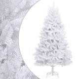 vidaXL Brad de Crăciun artificial cu suport și balamale, alb, 300 cm
