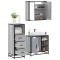 vidaXL Set mobilier de baie, 3 piese, gri sonoma, lemn prelucrat 3301028