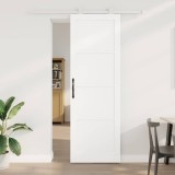 Ușă glisantă cu set de accesorii Alb 78x232 cm Lemn masiv Pin