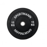 Disc Greutate Cauciuc SPORTMANN - 15 kg / 51 mm,