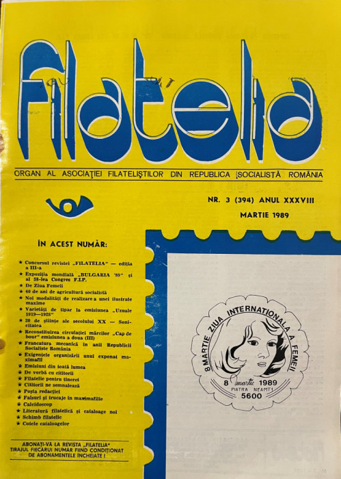 Revista -FILATELIA ANULUI 1989 COLECTIA NR.2,3,4,5,6.