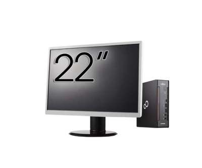 Pachet Calculator Second Hand Fujitsu Esprimo Q958 Mini PC, Intel Core i5-8400 2.80 - 4.00GHz, 8GB DDR4, 256GB SSD + Monitor 22&amp;amp;quot; NewTechnology Me foto