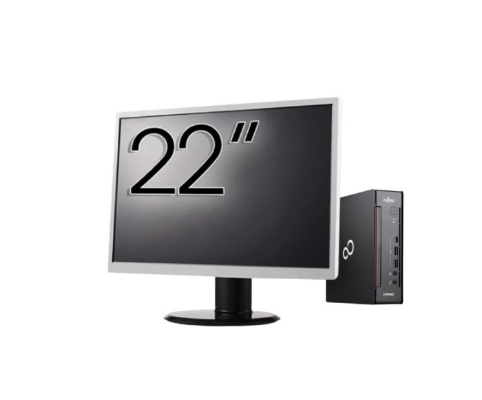 Pachet Calculator Second Hand Fujitsu Esprimo Q958 Mini PC, Intel Core i5-8400 2.80 - 4.00GHz, 8GB DDR4, 256GB SSD + Monitor 22&amp;quot; NewTechnology Me