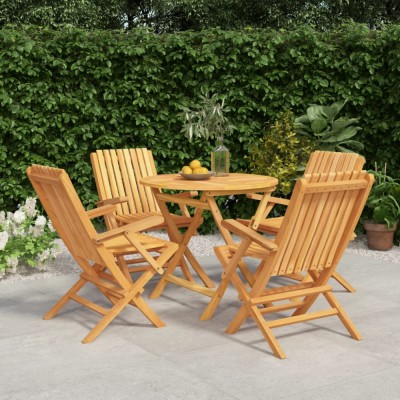 vidaXL Set masă pentru grădină, lemn masiv de tec, 5 piese 3155019 foto