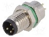 Conector M8, 4 pini, clasa etanseitate IP67, BULGIN - PXMBNI08RPM04APC