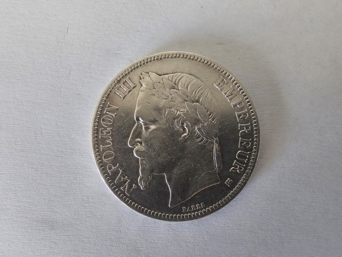 Franta 5 Francs 1869 Argint are 26 gr,impecabila