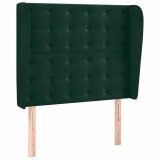 Cumpara ieftin Tablie pat cu aripioare verde inchis 103x23x118/128 cm catifea