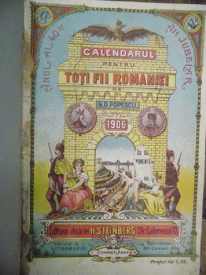 Calendarul pentru toti fii Romaniei, anul 1906 foto
