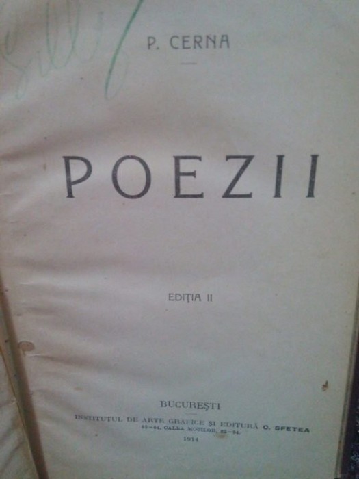 P. Cerna - Poezii, ed. II (Editia: 1914)