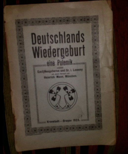 Deutschlands Wiedergeburt, eine Polemik Brasov 1923