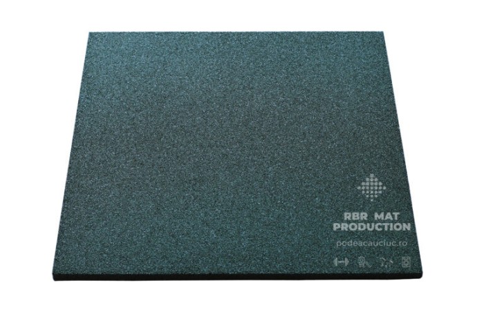 Pavele dale din cauciuc, tartan, patrate, plane, VERDE, 1m x 1m, grosime 20 mm