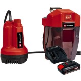 Einhell GE-SP 18 Li PXC + Starter Kit - Pompa pentru apa curata 0.8 bar 4 m + Starter Kit - Set 1 acumulator si incarcator Li-Ion 18 V 2.5 Ah