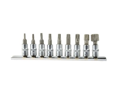 Set chei tubulare Torx 9 piese, T10-60 1/4&amp;quot; CRV, Geko G13550 foto