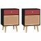 Noptiere, 2 buc, negru, 40x30x55 cm, lemn prelucrat