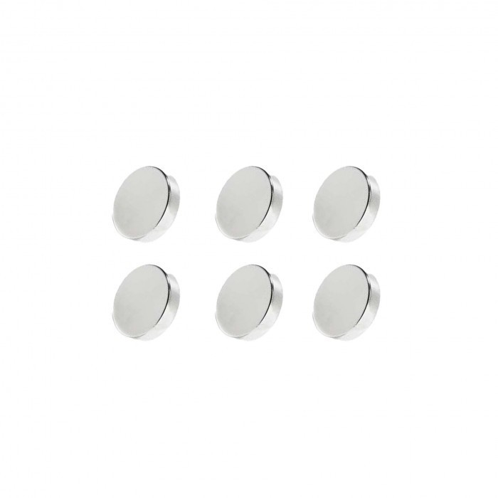 Set 6 magneti foarte puternici, gri, disc, simplu, 7 mm X 2 mm