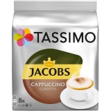 Capsule cafea, Jacobs Tassimo Cappuccino, 8 bauturi x 190 ml, 8 capsule specialitate cafea + 8 capsule lapte