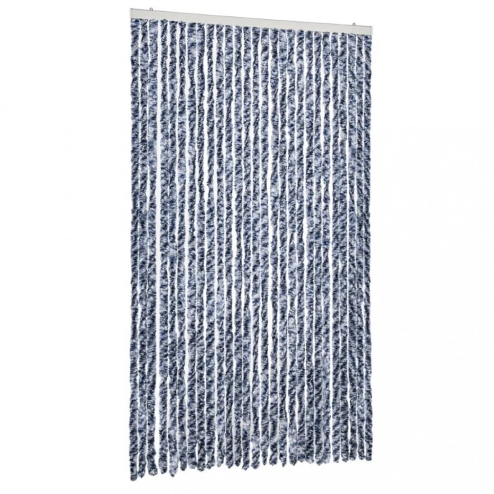Perdea pentru insecte, albastru si alb, 118 x 220 cm, chenille
