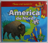 AMERICA DE NORD , SERIA FAUNA CONTINENTELOR , CARTE PUZZLE , text GHEORGHE POSTOLACHE , pictor EUGEN VEREBCEANU , 2007