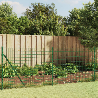 vidaXL Gard plasă de s&amp;acirc;rmă cu țăruși de fixare, verde, 1x10 m foto