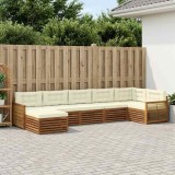 vidaXL Set de canapele de exterior cu pernă 7 pcs Natural și Crem 3383628