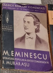 D. Murarasu - M. Eminescu - Literatura Populara foto