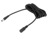 Cablu DC 5,5/2,1mm cu mufă și soclu drept 2x0,5mm2 negru