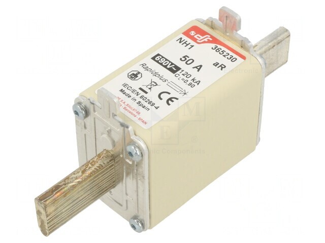 Siguranță NH1 50A 690VAC 550VDC Argintie