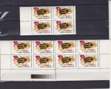 ROMANIA 2000 LP 1516 INSECTE SUPRATIPAR BLOCURI DE 4 TIMBRE MNH