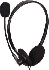 CASTI Gembird, cu fir, standard, utilizare multimedia, call center, microfon pe brat, conectare prin Jack 3.5 mm x 2, negru, &amp;quot;MHS-123&amp;quot;, (timbru verde foto