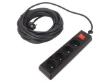 Prelungitor electric 4 prize negru 10m 16A
