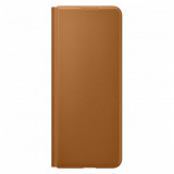 Husa de protectie telefon Samsung pentru Samsung Galaxy Z Fold 3, Flip Cover Samsung, Piele, Camel