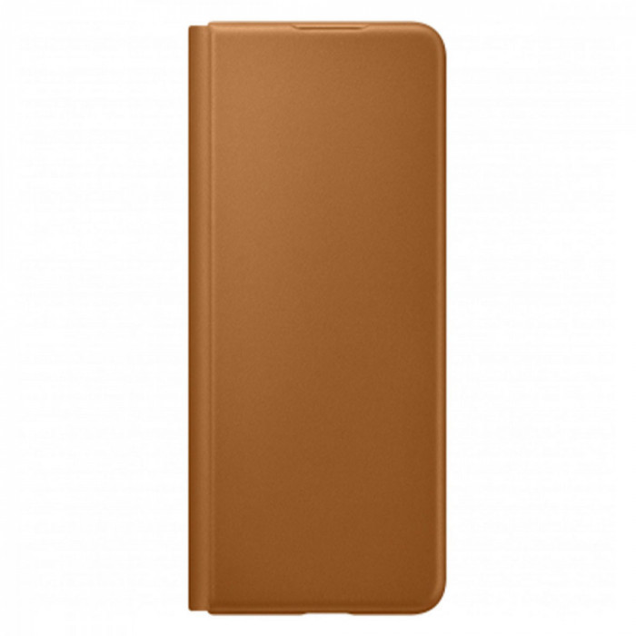 Husa de protectie telefon Samsung pentru Samsung Galaxy Z Fold 3, Flip Cover Samsung, Piele, Camel