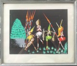 Kallanda-&Icirc;ntoarcerea de la v&acirc;nătoare, pictură africană din Congo, Scene gen, Guasa, Altul
