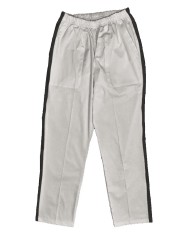 Pantaloni Medicali Pe Stil, Albi cu dunga neagra cu Elastan cu Elastic - M, talia-2-96cm foto