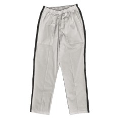 Pantaloni Medicali Pe Stil, Albi cu dunga neagra cu Elastan cu Elastic - XS, talia-1-100cm