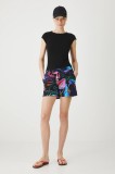Medicine pantaloni scurți de trening culoarea negru, modelator, medium waist