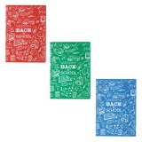 Set 3 &Icirc;nvelitori Caiet A5 din Plastic, Colorate, cu Imprimeu Alb, CMCLASS