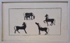 Tablou cu cai, realizați &icirc;n tehnica decupajului, semnat WB (1974), Animale, Acuarela, Altul