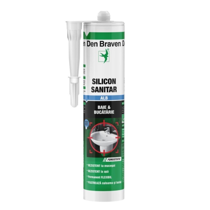 Silicon sanitar, alb, Den Braven, interior, 280 ml