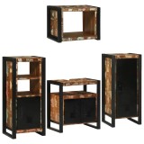 vidaXL Set de mobilier pentru baie cu ușă 4 pcs Lemn recuperat solid